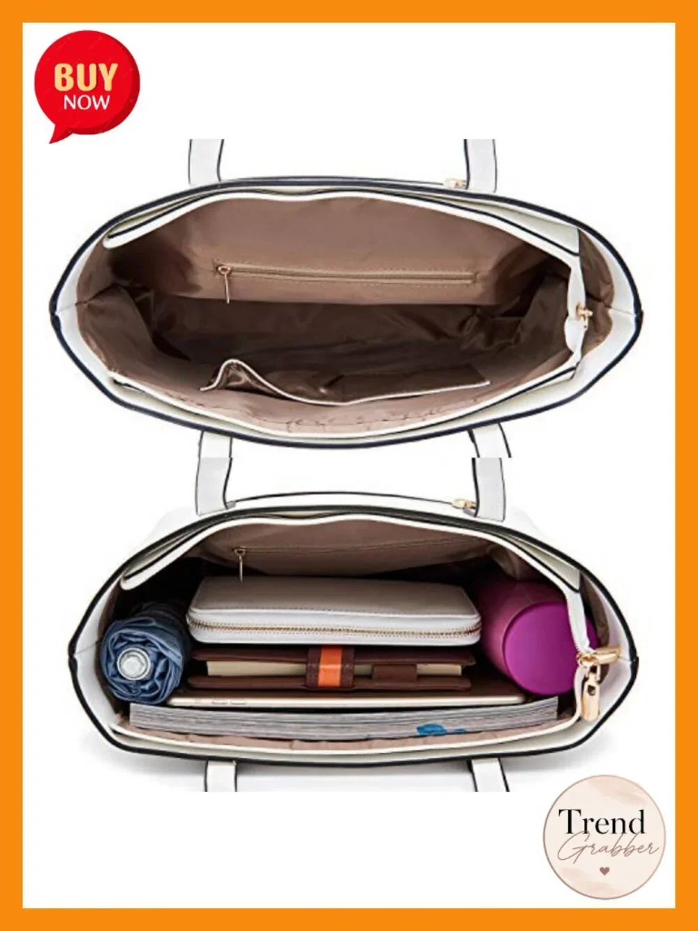 5-Piece PU Leather Satchel Set Tote Messenger Bag Wallet Clutch Card Holder
